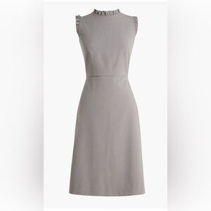 J. Crew Gray Ruffleneck Sheath Dress. Size 6